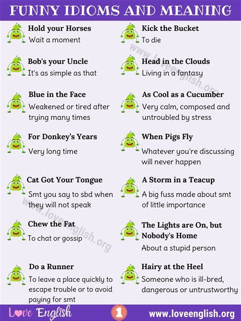 Funny Idioms List Of 25 Best Funny Idioms You May Not Know Love English