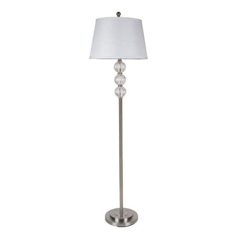 4.5 out of 5 stars 588. ORE International 62.5 in. Satin Nickel Glass Floor Lamp-6188F - The Home Depot | Crystal floor ...