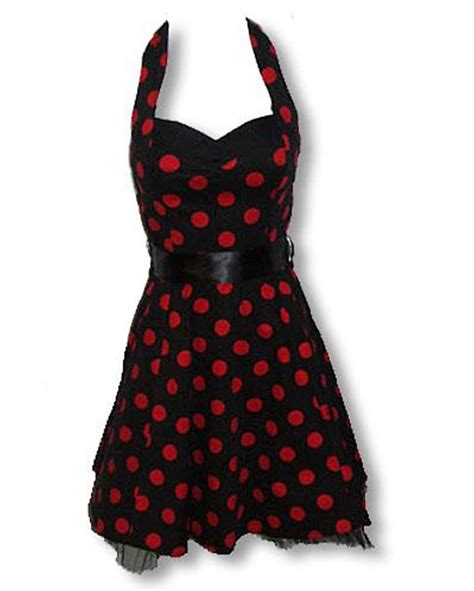 Black Red Polka Dot Dress Rockabilly Dress Horror