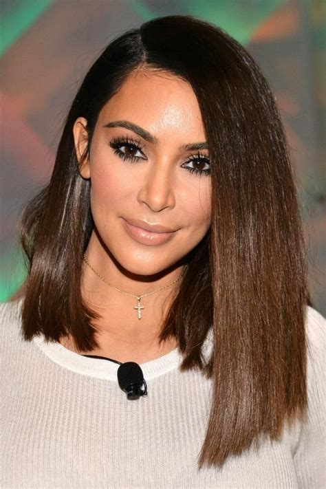 15 Photos Long Bob Hairstyles Kim Kardashian