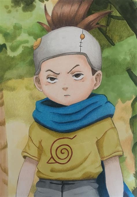 The Adorable Konohamaru In Coloured Pencils Rnaruto