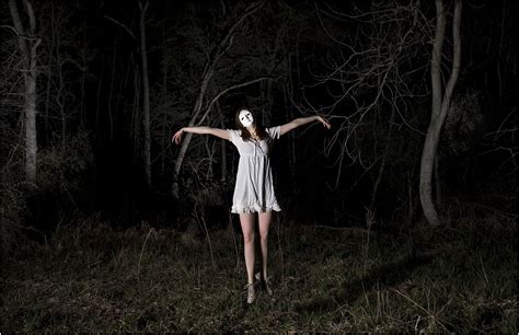 Download Creepywoods Haunted Forest Woman Creepy Dark Wallpaper