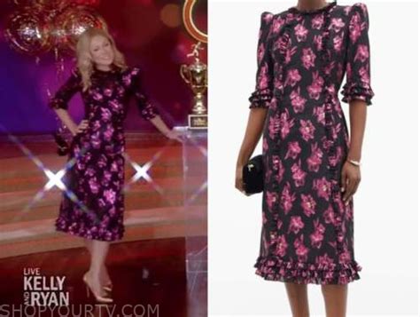 Kelly Ripa Live With Kelly And Ryan Pink And Black Jacquard Floral