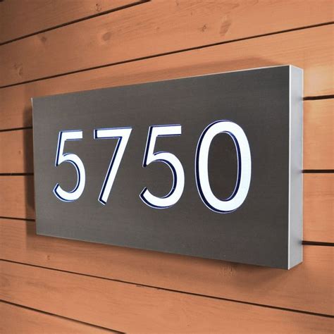 Lighted Address Sign Address Plaque Large Modern Personalized Marker