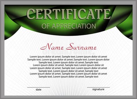 Green Certificate And Diploma Template Stock Illustration