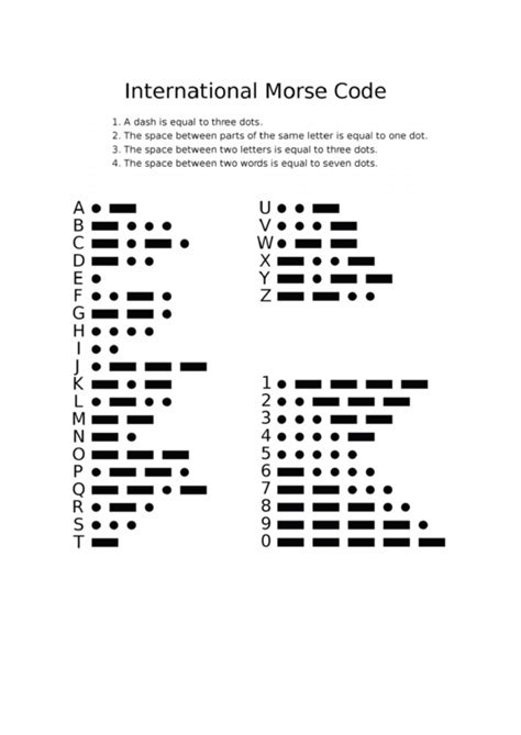 Maybe you would like to learn more about one of these? International Morse Code printable pdf download