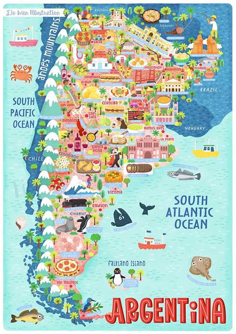 Administrative map of argentina with provinces. Argentina Map Illustration - Liv Wan Illustration Map ...