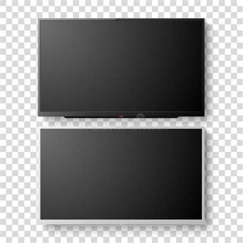 Vector 3d Realistic White And Black Blank Tv Screen Modern Lcd Led