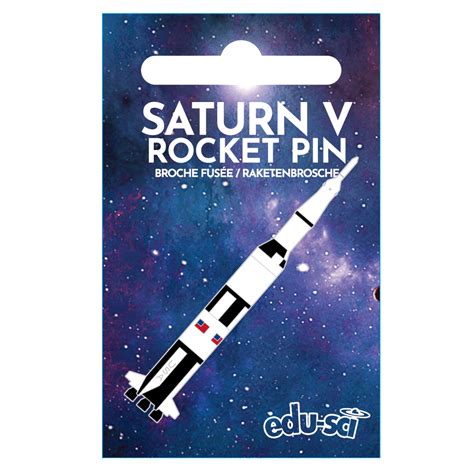 Saturn V Rocket Enamel Pin Edu Sci