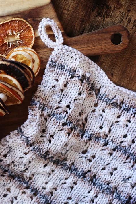 Lakeside Tea Towel Knitting Pattern Darling Jadore Kitchen Hand Towel