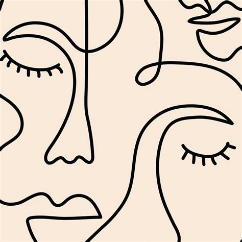 Single Line Face Art Print Minimalist Poster Woman Face