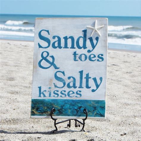 Sandy Toes And Salty Kisses Signwooden Beach By Terrysbeachart