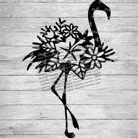 Floral Flamingo Svgeps And Png Files Digital Download Files For Cricut