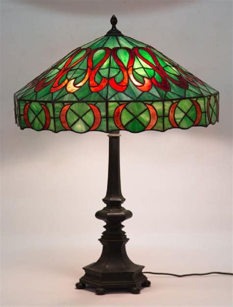Arts And Crafts Leaded Glass Table Lamp Nov 11 2017 Cottone Auctions In Ny Glass Table