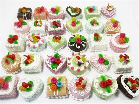 dollhouse miniature food 30 mixed color fruit flower cake 1 5 cm wholesale 15415 miniature