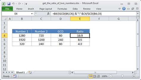 Excel Formula Calculate A Ratio From Two Numbers Exceljet