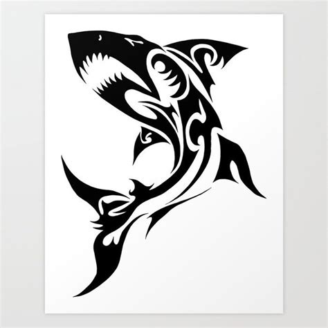 Maori Shark Art Print By Kimberly Candel Art In 2022 Tribal Animal