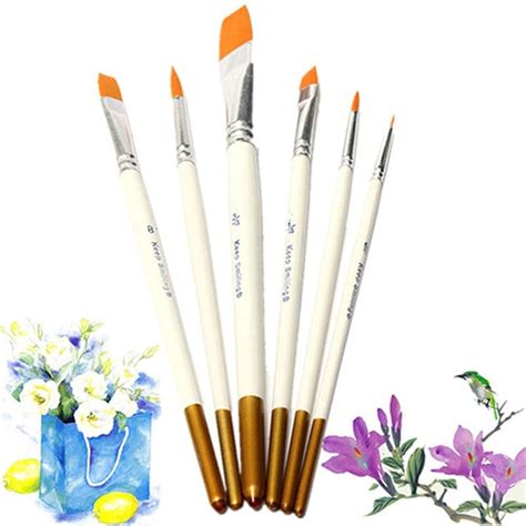 6x Professional Painting Brushes Set Acrylic Oil Watercolor Artist