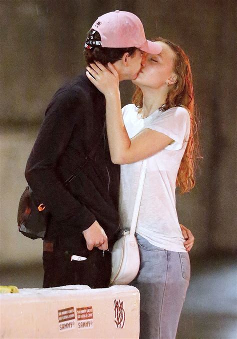timothee chalamet lily rose depp share a kiss in new york city