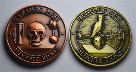 Pair Of Memento Morivivere Reminder Coins In Capsules Etsy