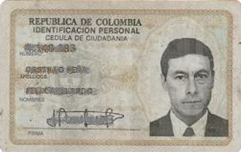 Colombia Cédula De Ciudadanía Formato 2