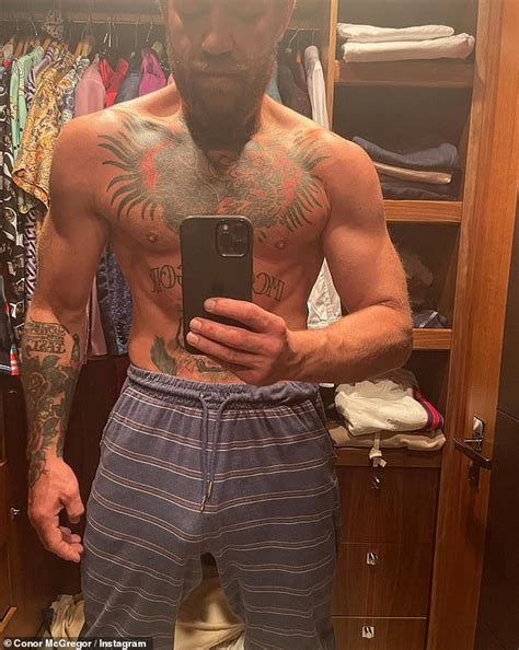 Shirtless Conor Mcgregor Shows Off His Muscular Physique As He Poses For A Selfie And Teases He