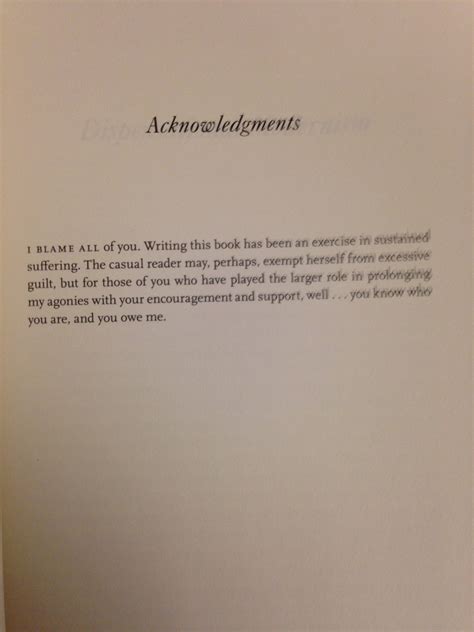The Best Or At Least The Most Honest Acknowledgements Section Of All