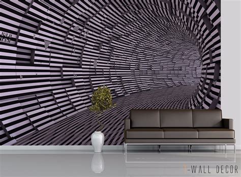 Photo Wallpaper Mural Room Modern Art Wall Decor 3d Matrix Tunnel