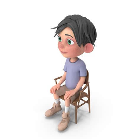 Animated Boy Sitting