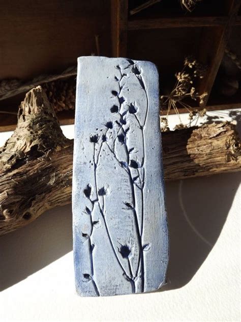 Rustic Clay Wall Art Plaque Imprint Of Natural Dried Flower Etsy