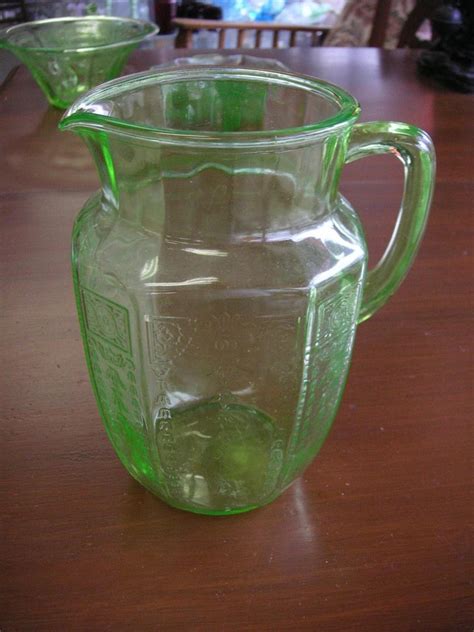 Green Princess Depression Glass Pitcher By Anchor Hocking Glass