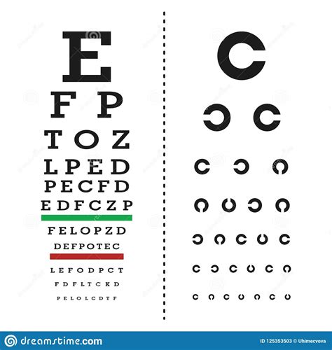 Eyes Test Chart With Latin Letters Stock Vector