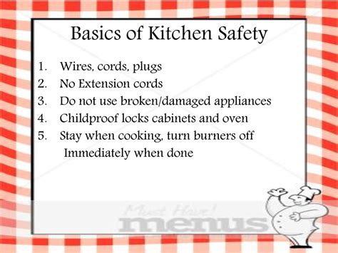 Kitchen Safety Home Economics