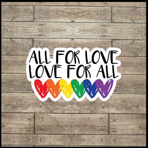 All For Love Sticker Lgbt Aufkleber Lgbtq Pride Sticker Etsy