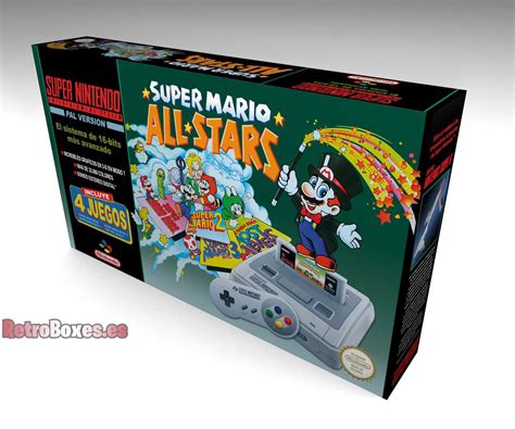 Caja Consola Nintendo Snes Super Mario All Stars En Cartón