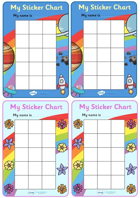My Sticker Reward Chart Primary Resource Behavior Chart Preschool