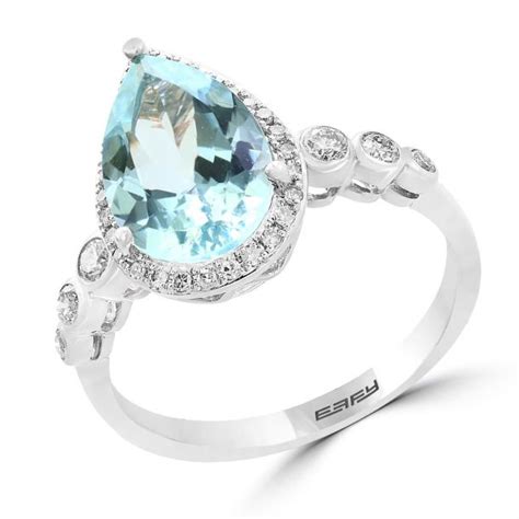Effy White Gold Aquamarine And Diamond Ring 1 4ctw REEDS Jewelers