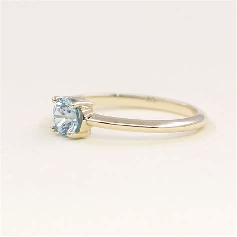 Blue Zircon Engagement Ring December Birthstone Ring 14k Etsy