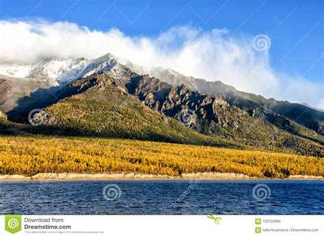 Lake And Mountains Of Siberia With Reflection Stock Photo Image Of