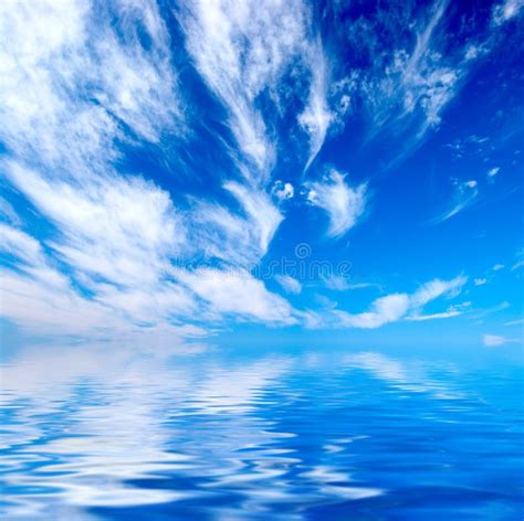 Blue Sky Over Water Stock Image Image Of Reflect Heaven 3838895