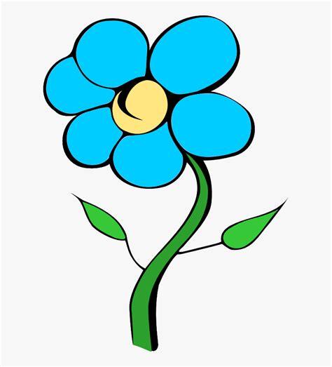 Black And Blue Flower Clipart Clip Art Library Printable Flowers With