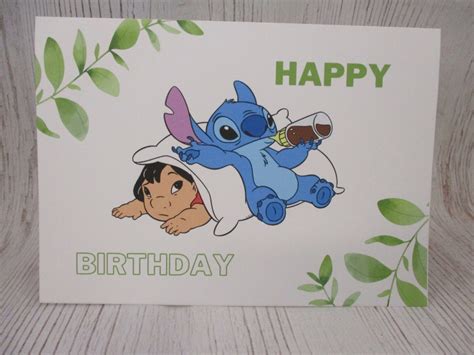 Lilo And Stitch Happy Birthday Card Pop Up Stitch Quote Card Etsy Italia
