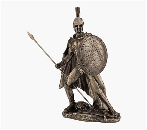 Leonidas With Spear And Shield Bronze Statue Espartano Estatua Png