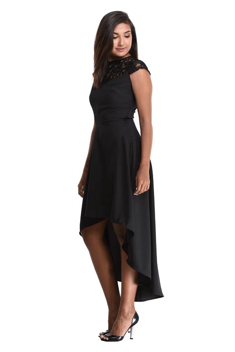 Lace Detailed Cocktail Dress Black Cherri