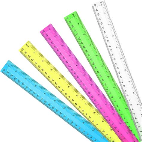 12 Inch Kids Ruler Clear Plastic Rulers For Kids School Supplies Home