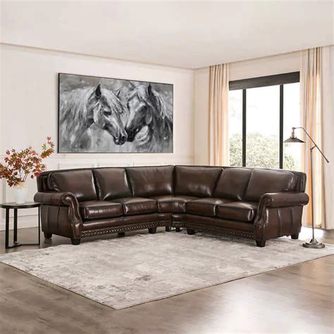 Libra 2 Piece Leather Sectional Costco Leather Sectional Dark