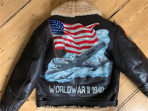 Worldwar Ii 1940 Rockas Flight Jacket Painting Ww2