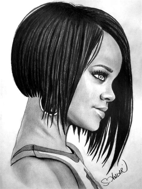 Charcoal Drawing Rihanna | Charcoal drawing, Rihanna drawing, Drawing artwork