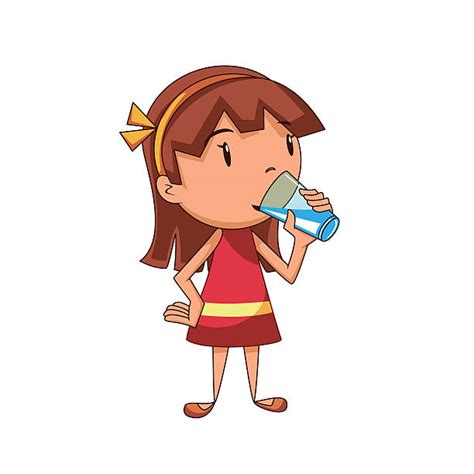 Girl Drinking Water Illustrations Royalty Free Vector Graphics And Clip