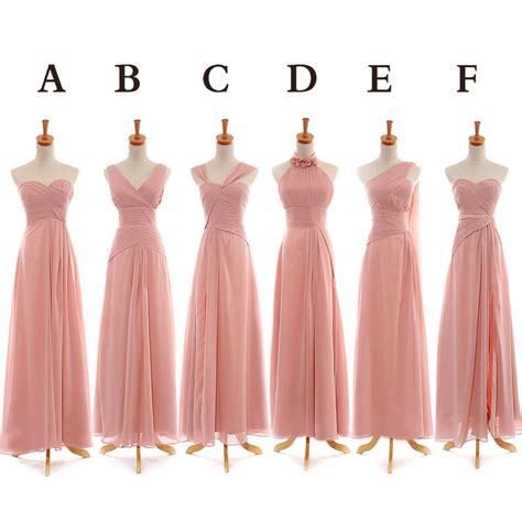Custom Long Chiffon Blush Pink Bridesmaid Dress · Sanct Sophia · Online